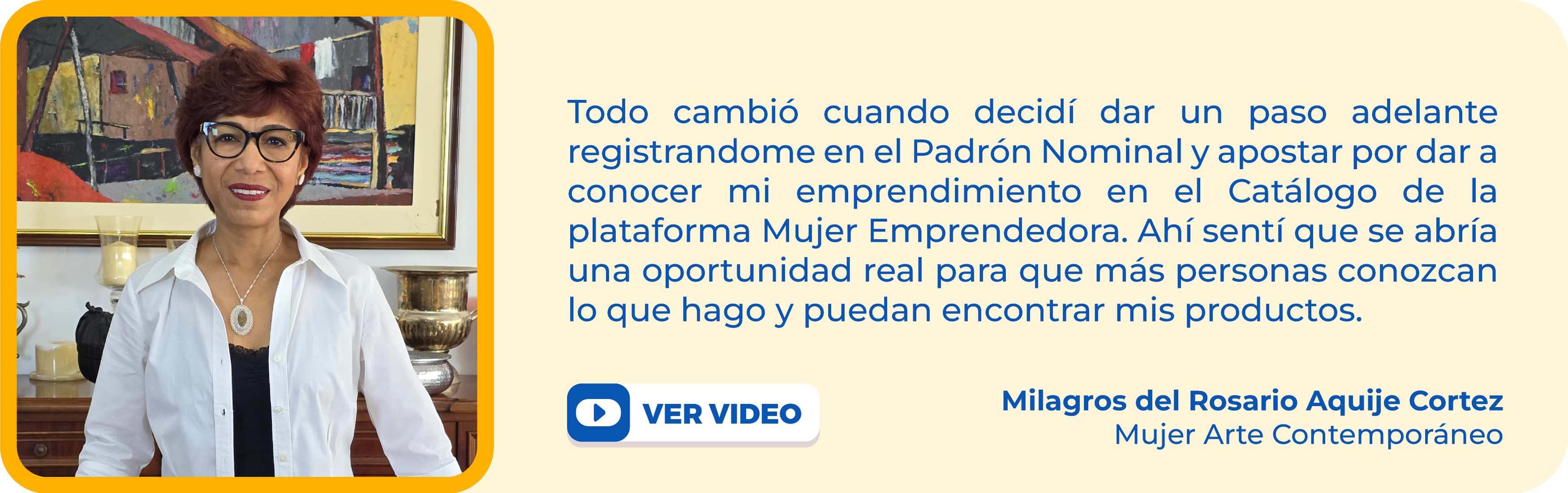 Testimonio de Milagros del Rosario Aquije Cortez, representante de Mujer Arte Contemporáneo, sobre Joyería tejida a mano con hilo de plata